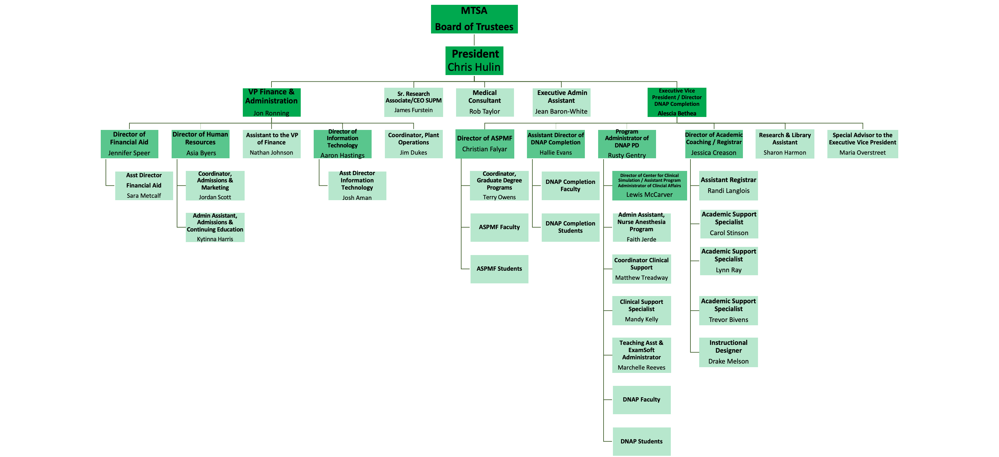 Appendix E Organizational Chart Middle Tennessee School of